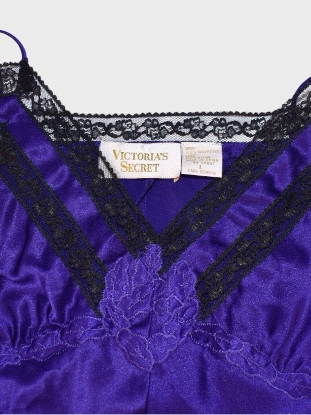 Victorias Secret Vintage 80s Satin Lace Appliqué Teddy Lingerie Romper - Picture 5 of 5